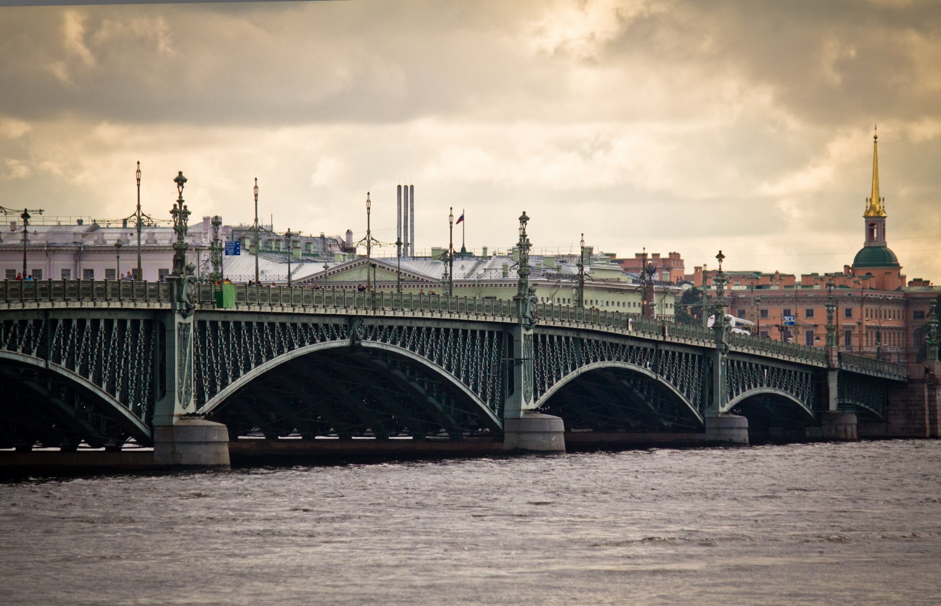 t. petersburg peter russia embankment river bridge