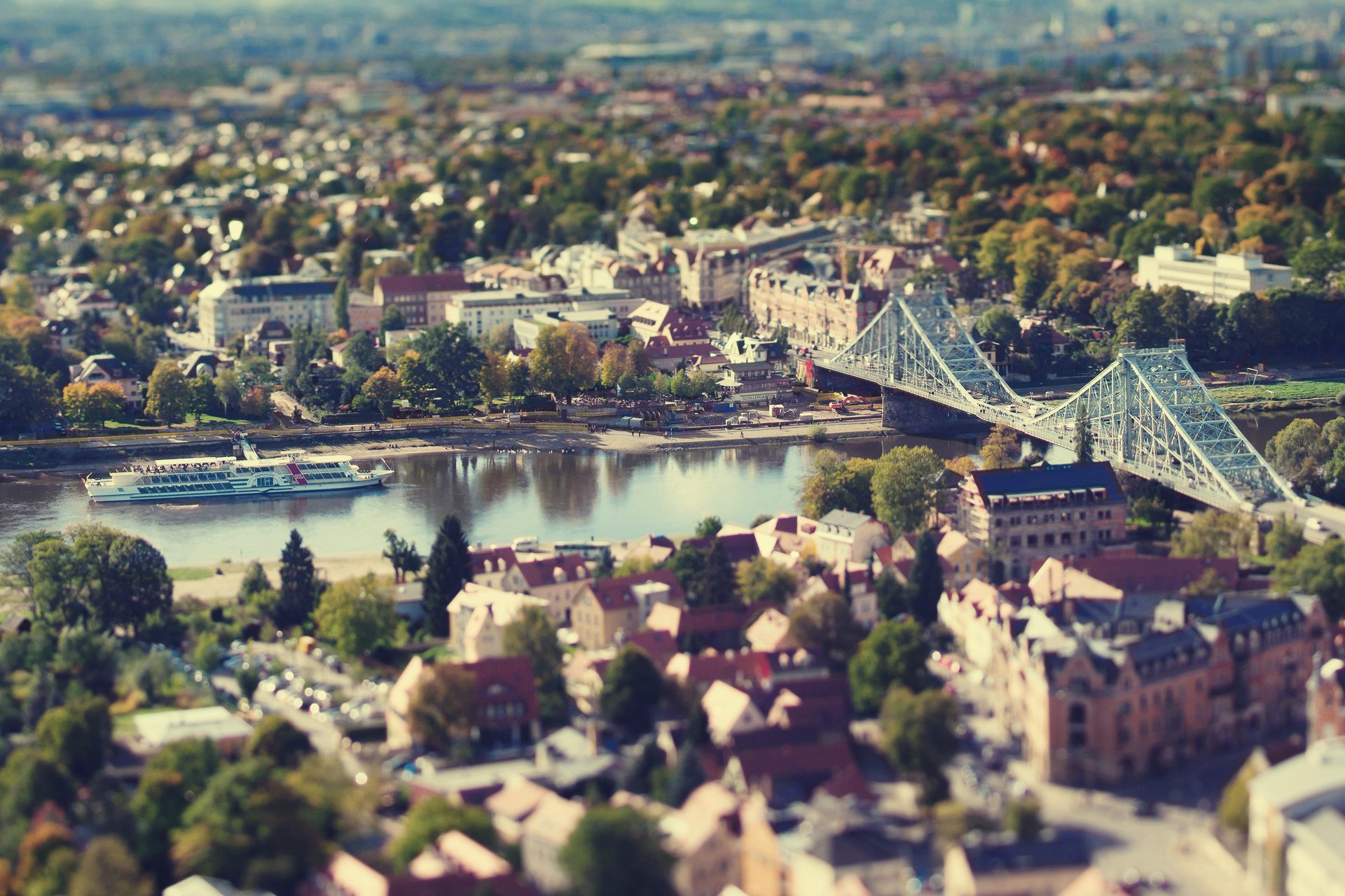 alemania ciudad dresde otoño río puente casa toldo de corte