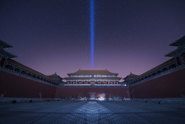 Cina Pechino cielo viola stellato al complesso del Palazzo
