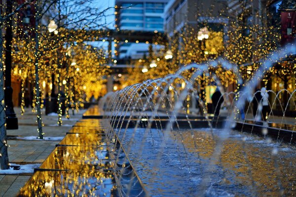 Bokeh Fountain in the USA utah