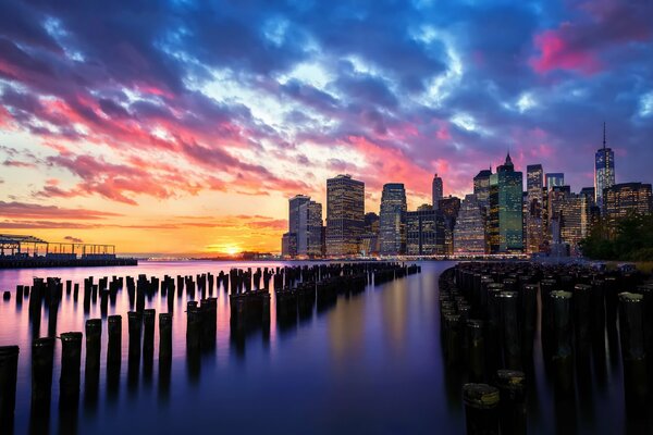 Evening sunset in New York