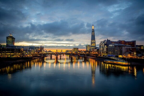 Bright night lights in England