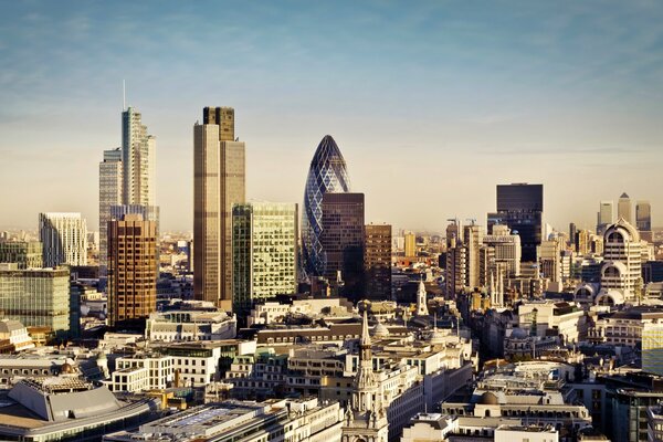 London, urban landscape against the background of the old city