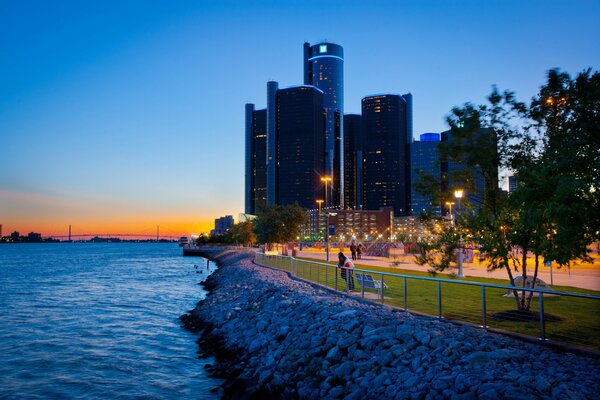 La bellissima città di Detroit negli Stati Uniti