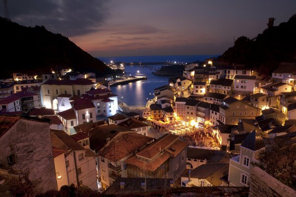 Bird s-eye view of the coastal houses