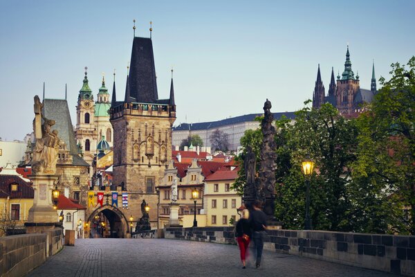 Charles Bridge walk in the Czech Republic