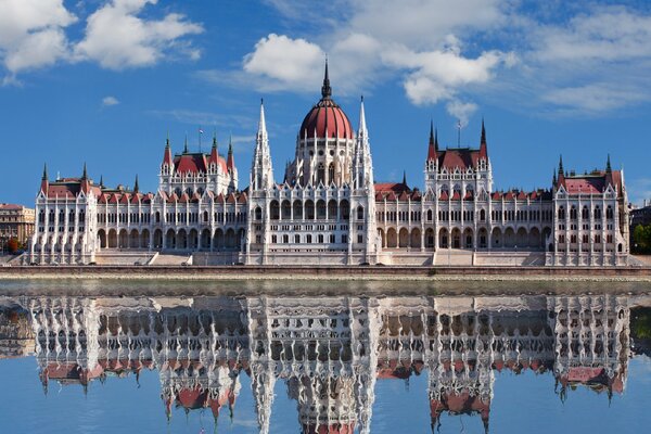 Parliament by the lake in Hungary