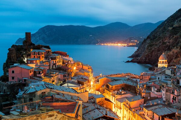 The city of Liguria. The natural landscape of the Mediterranean
