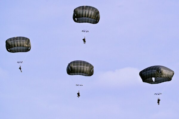 Parachutistes américains sautent du ciel