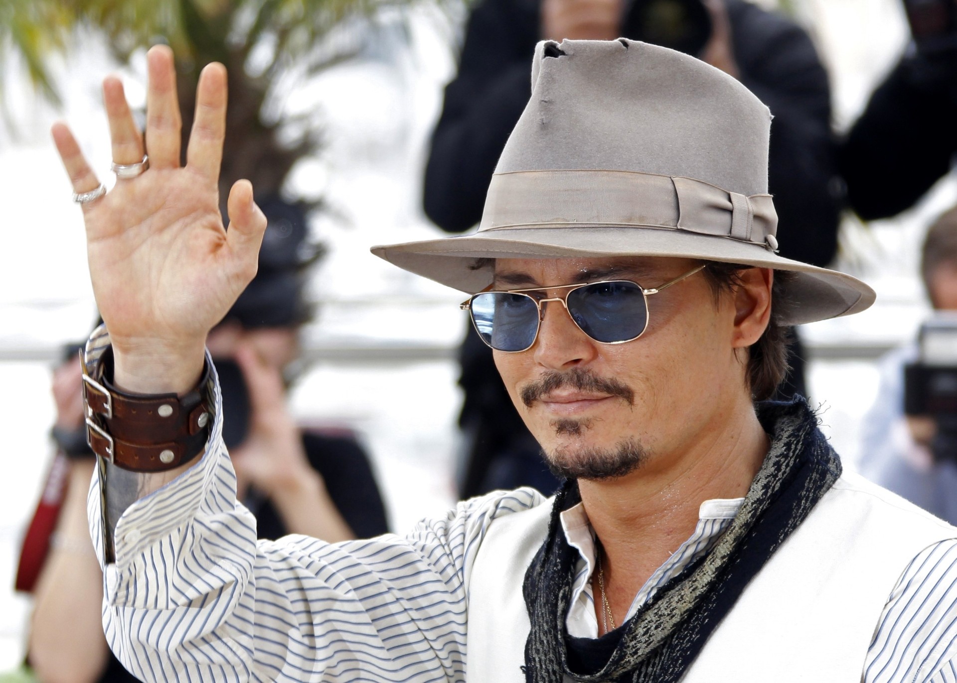 czapka okulary przeciwsłoneczne johnny depp widok aktor