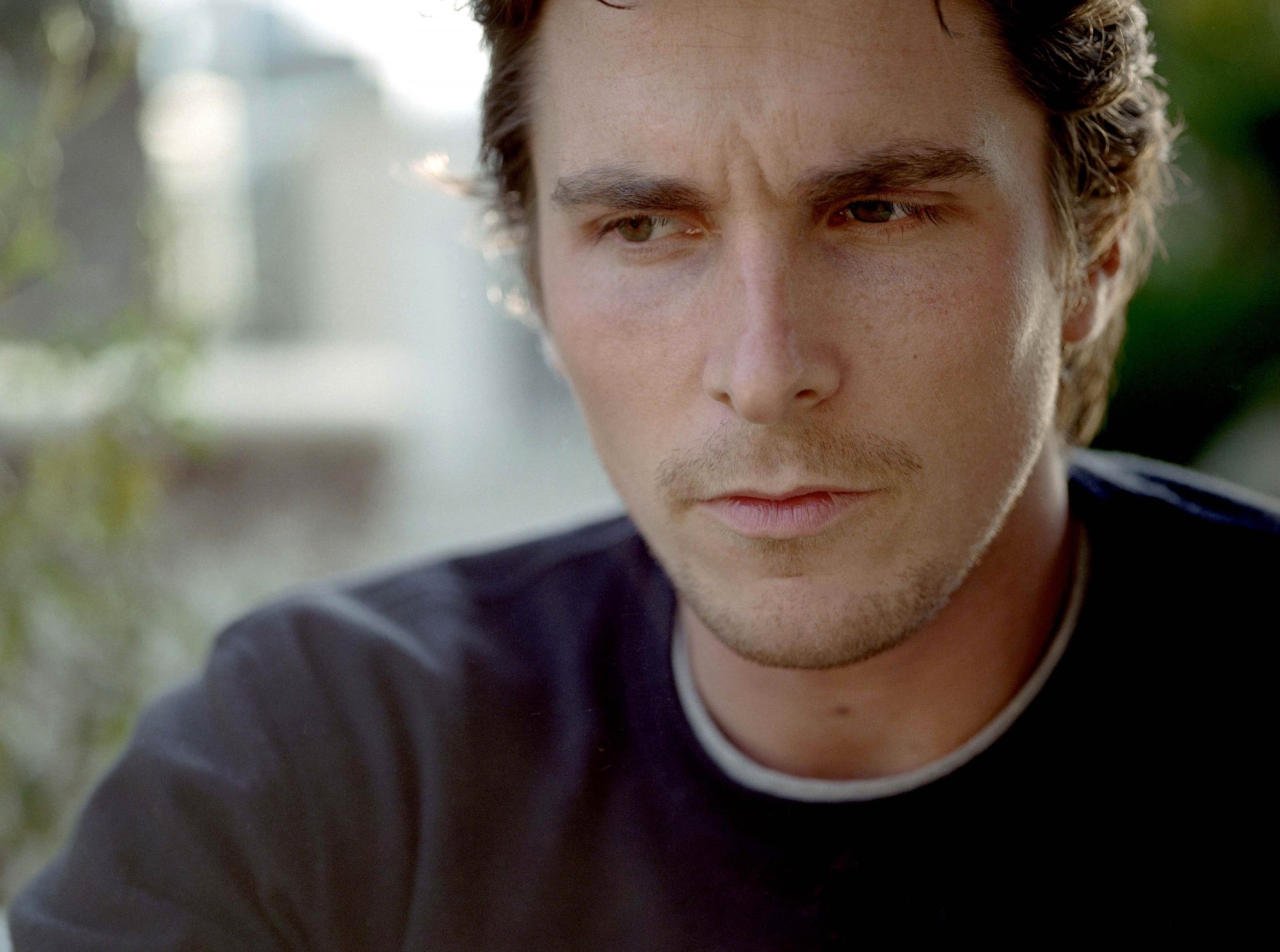 thoughtful christian bale views actor