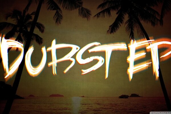 Disco dubsteb am Strand unter Palmen