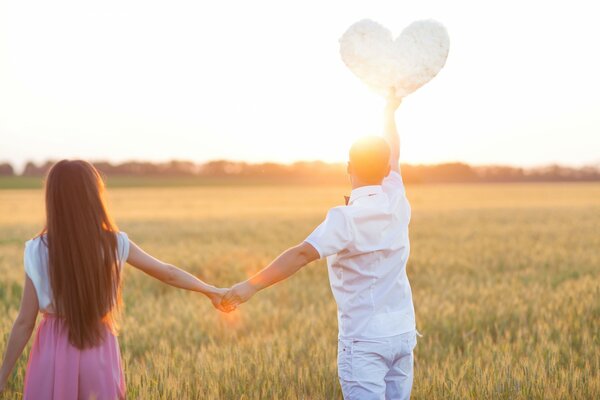 A heart in the sky for a romantic couple