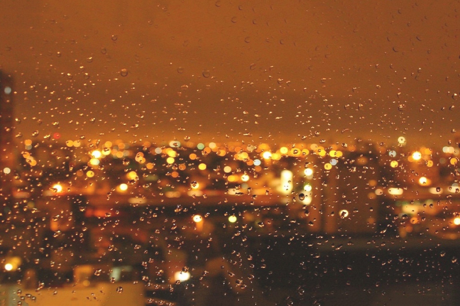 window falls rain michael night city