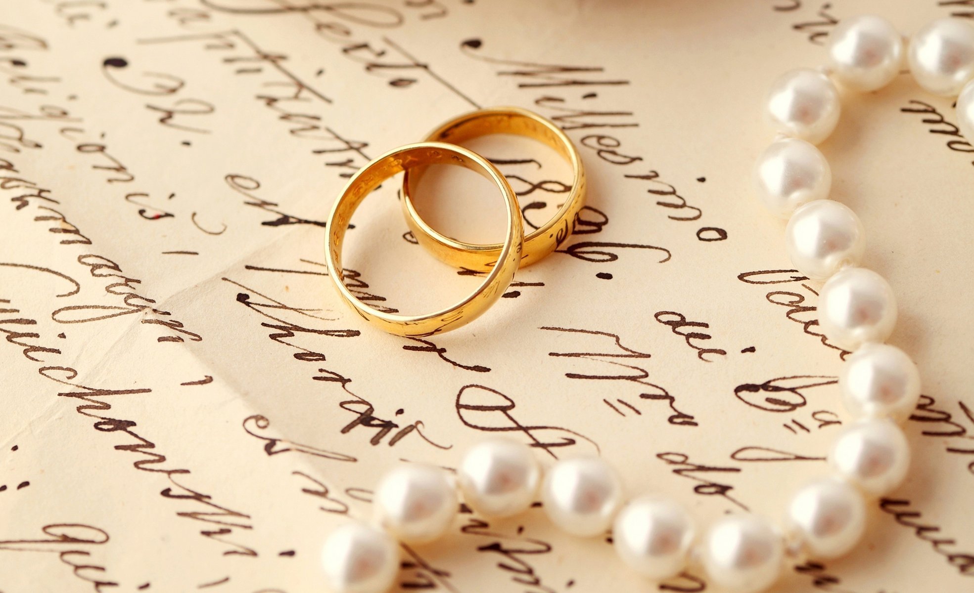 pearls rings engagement wedding letter