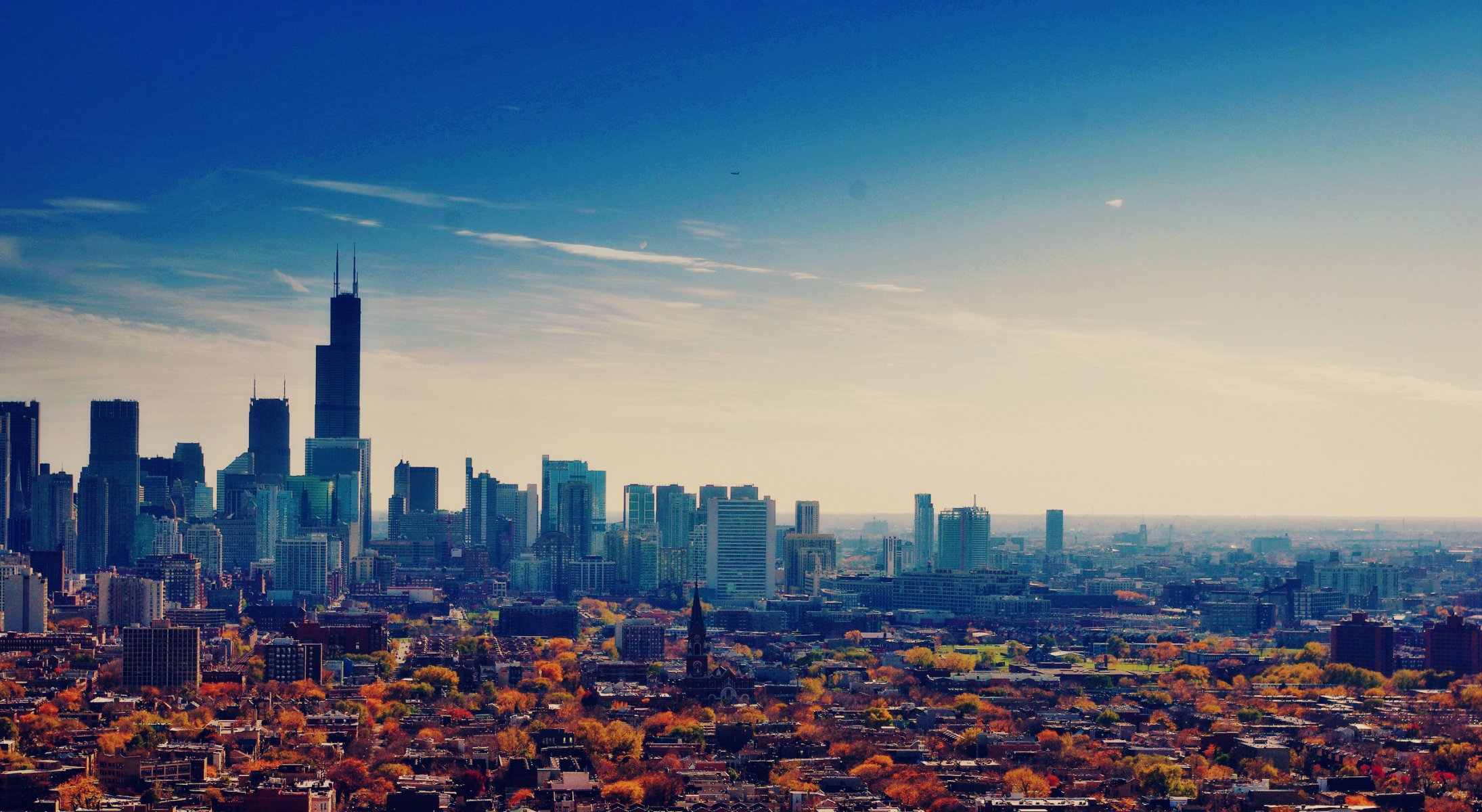 illinois chicago estados unidos rascacielos metrópolis otoño cielo