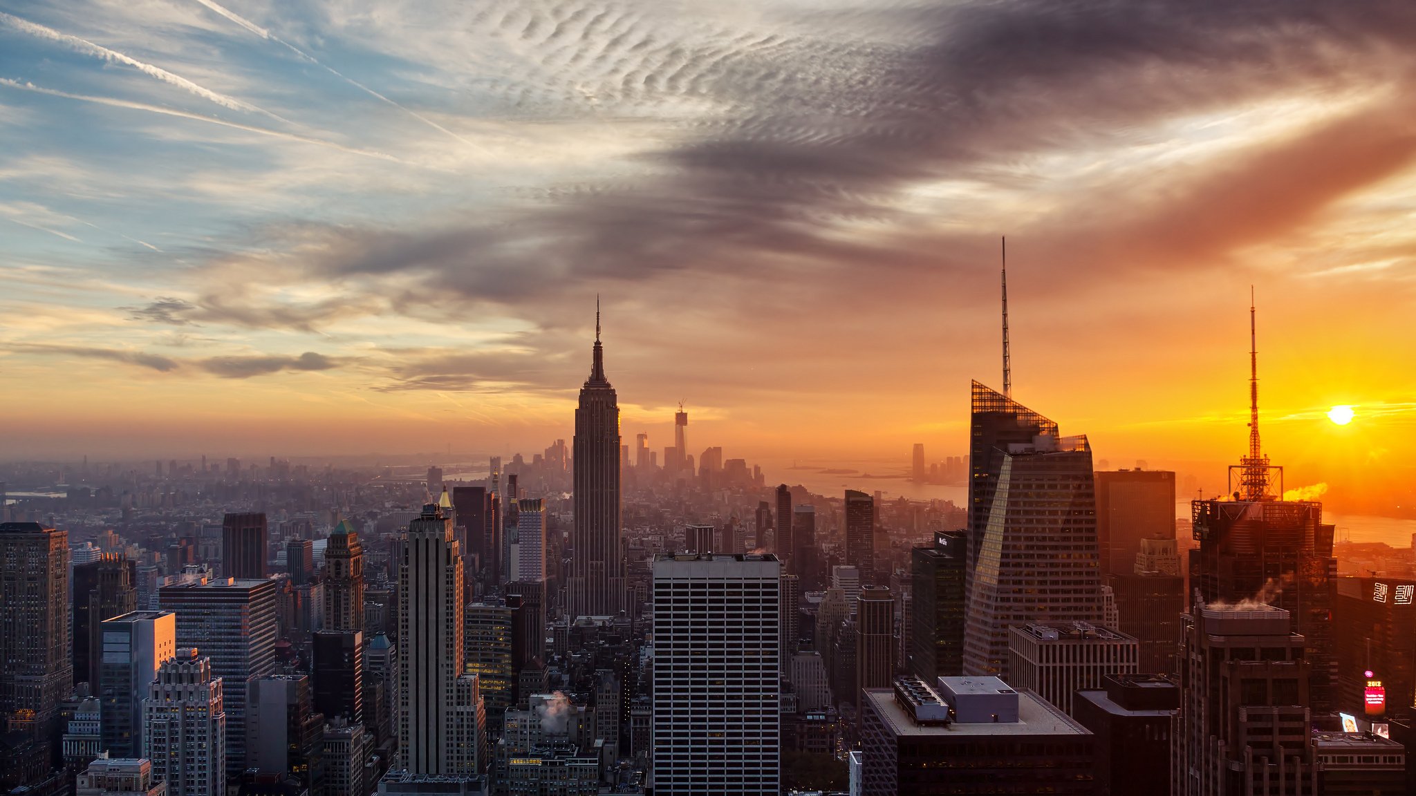 town new york united states house sunset