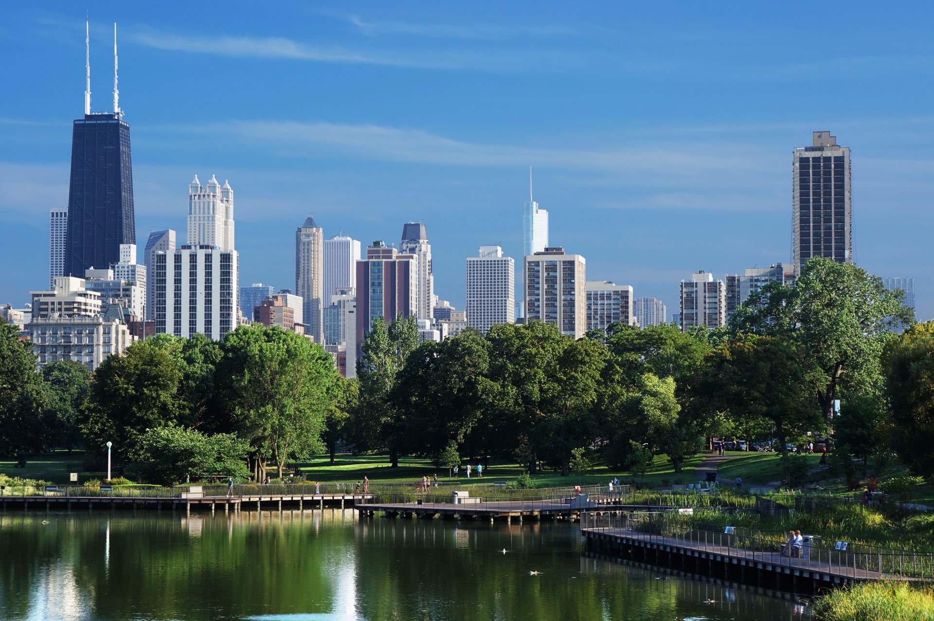 chicago estados unidos américa rascacielos cielo agua puente verano