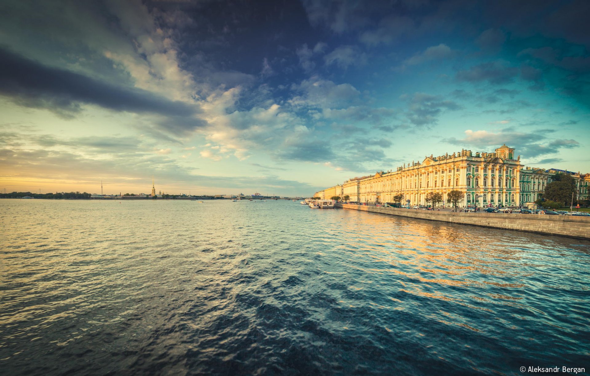 san petersburgo peter rusia terraplén hermitage río niva alexander bergan