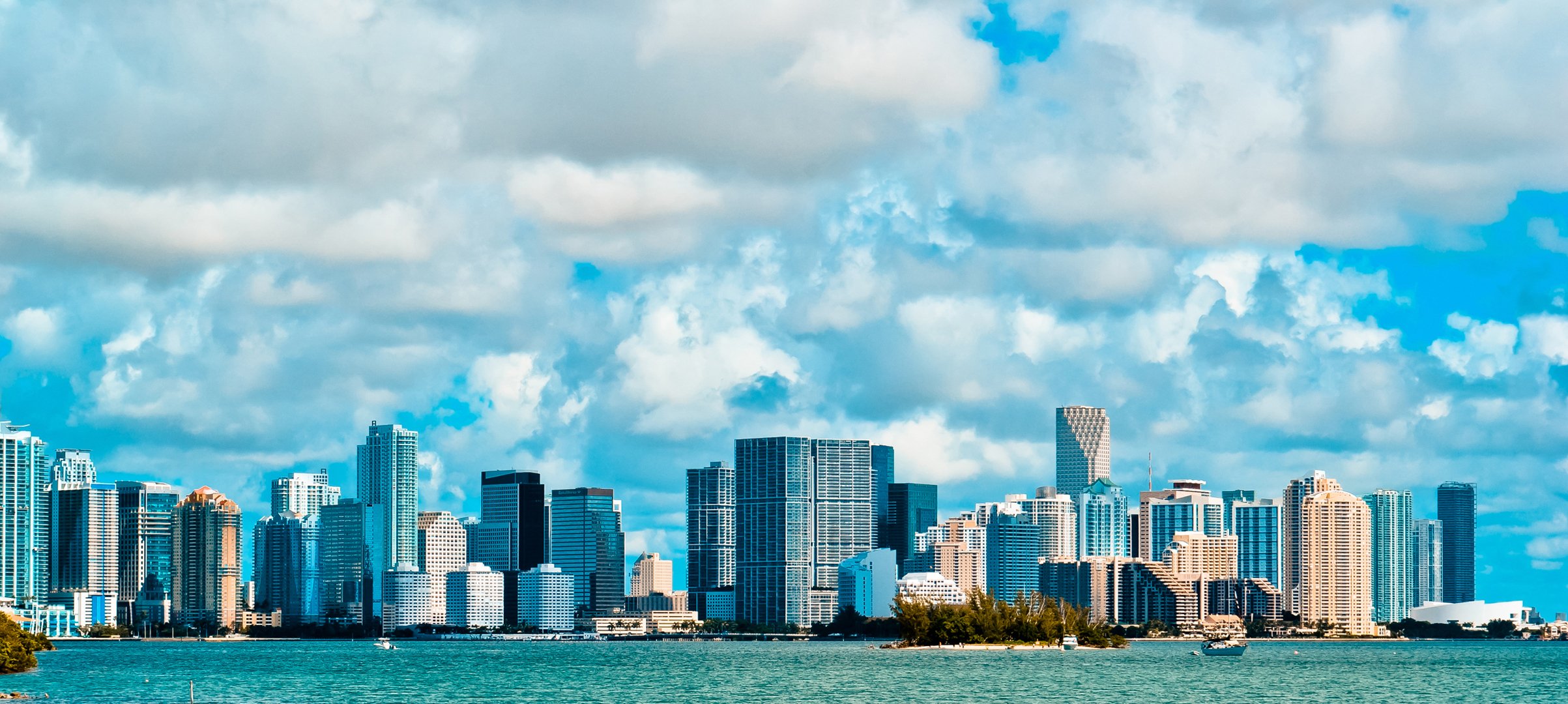 miami etats-unis amérique plage de miami ciel nuages bâtiments gratte-ciel floride