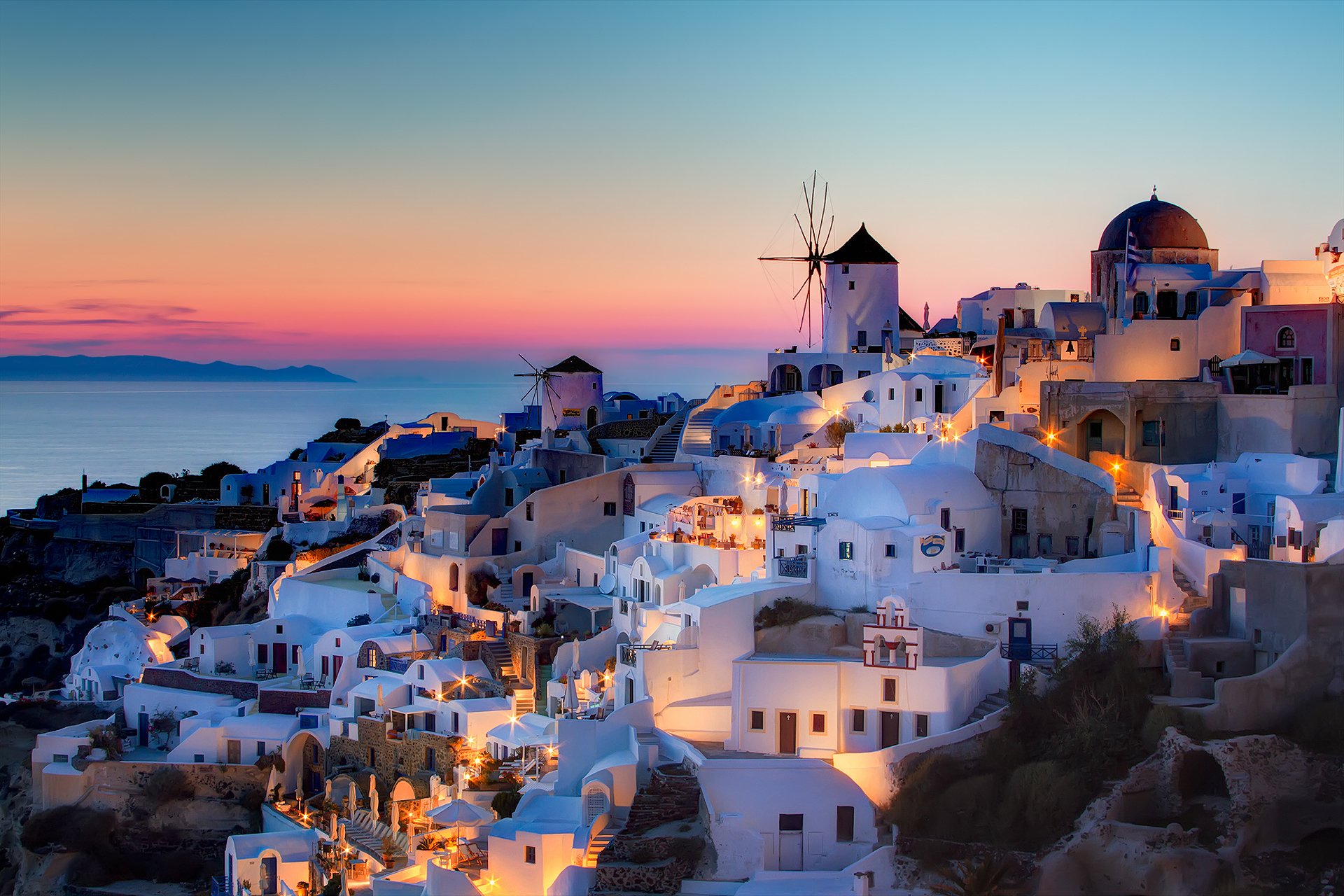 grèce santorin aigaio égéenne oia coucher de soleil maison photographie szeke