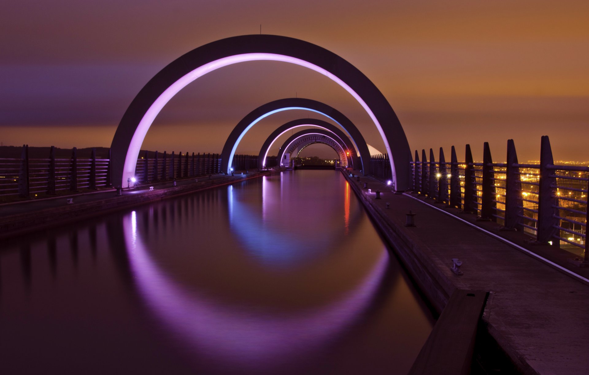 royaume-uni écosse falkirk ville nuit lumières lumières