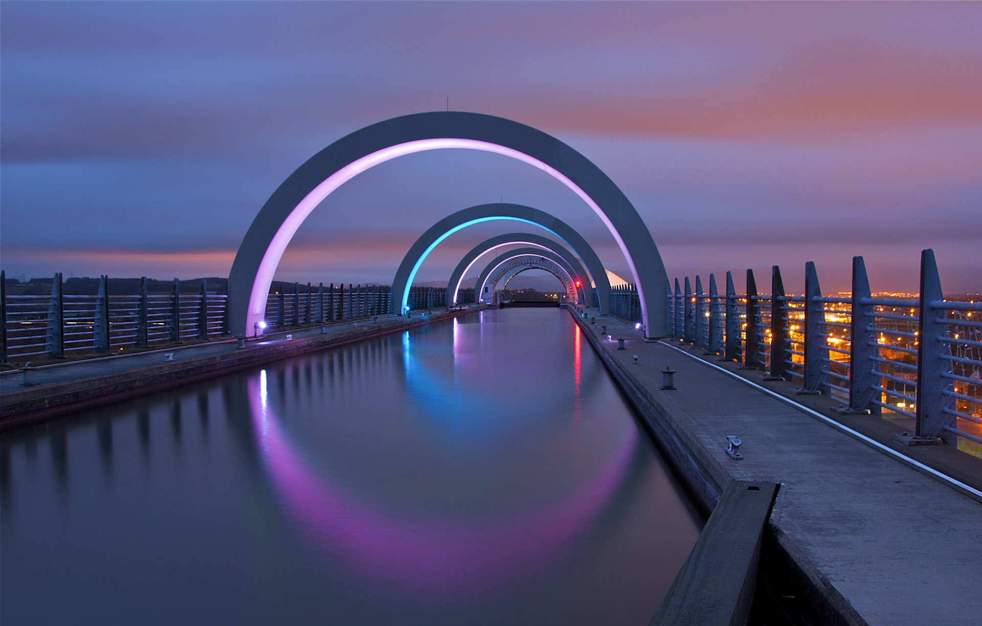 großbritannien schottland falkirk stadt nacht lichter lichter