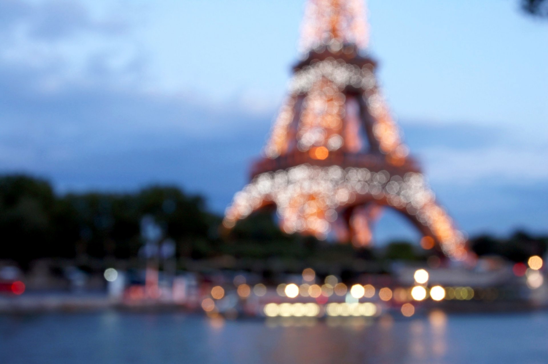 francja paryż wieża eiffla la tour eiffel miasto bokeh rozmycie światła