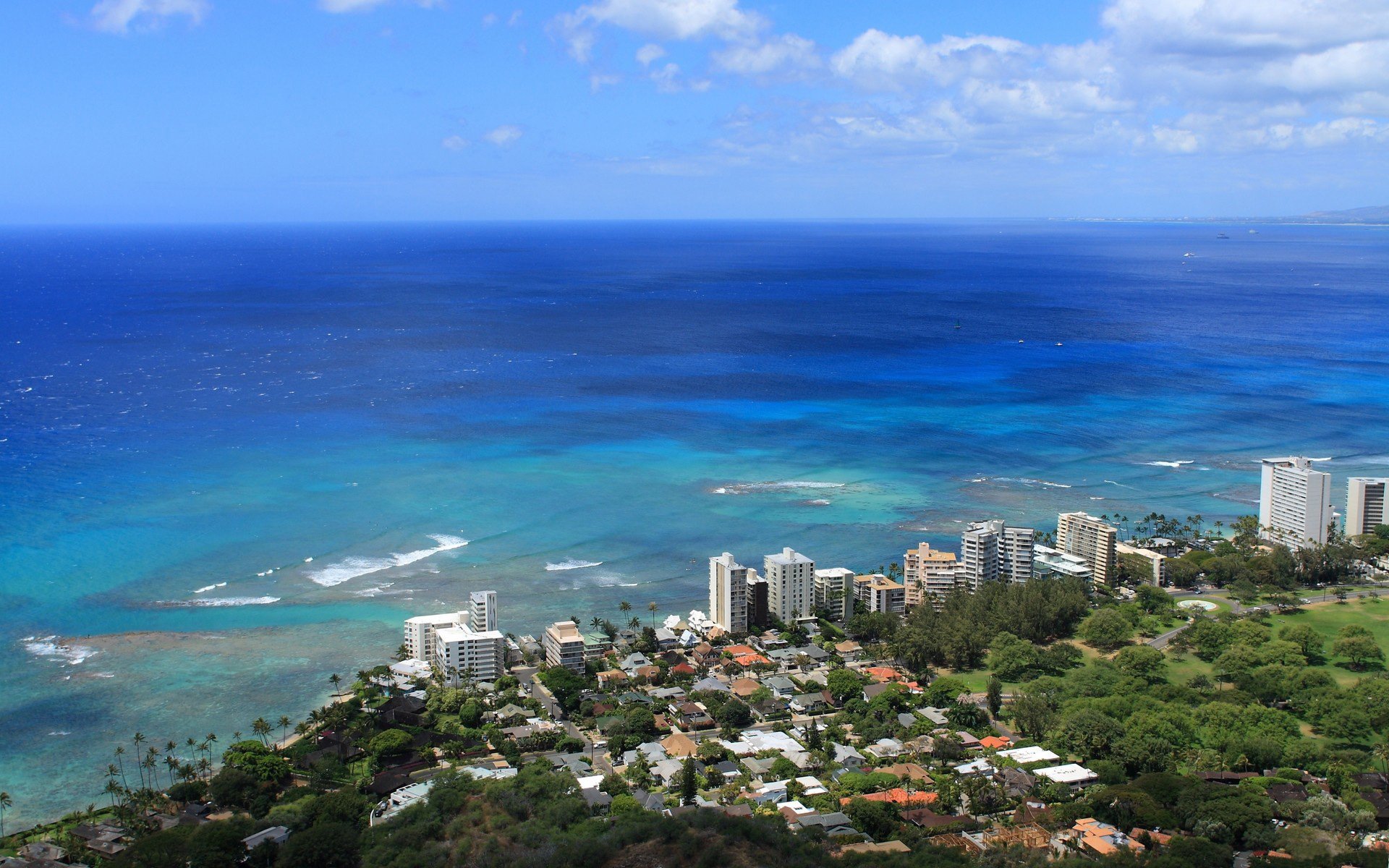 stadt hawaii honolulu hochhäuser ozean küste