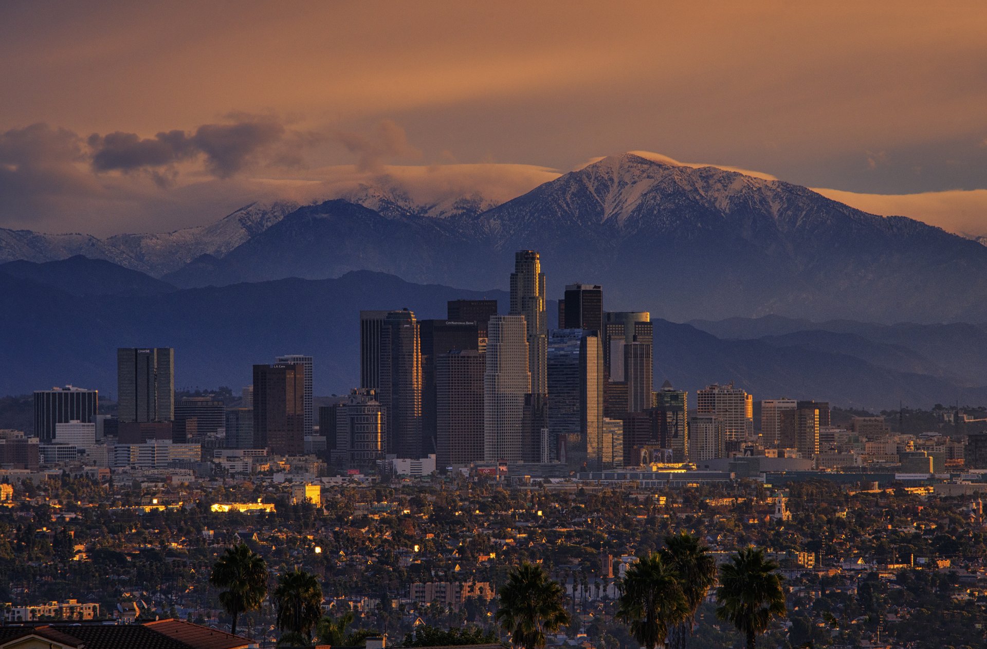 kalifornia góry miasto los angeles rano wschód słońca