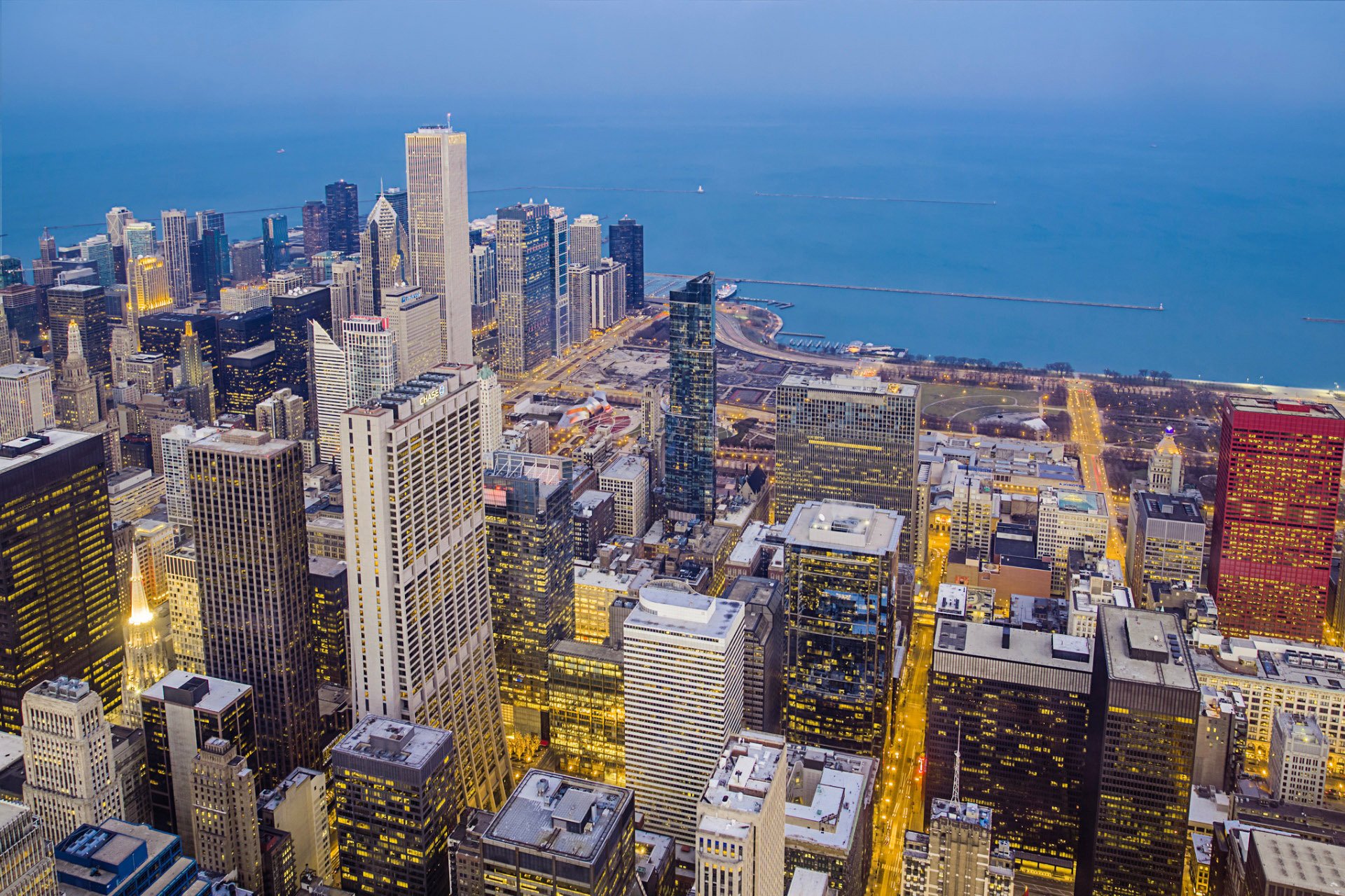 città chicago notte stati uniti