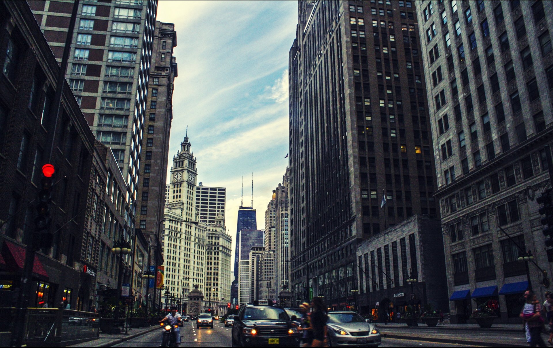 centro illinois chicago estados unidos américa edificios rascacielos cielo rascacielos coches calle personas tráfico