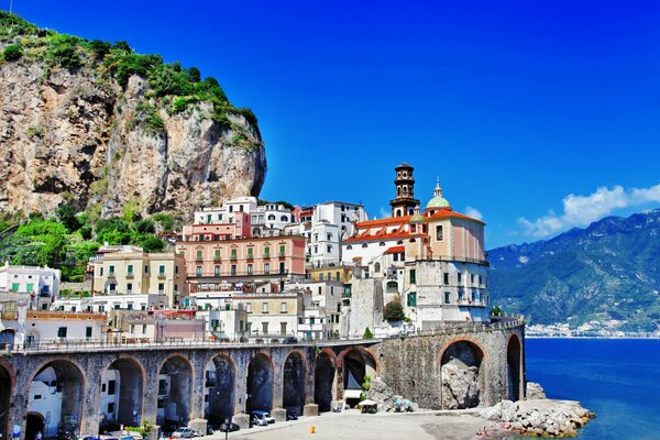 Salerno province sea and cliff view