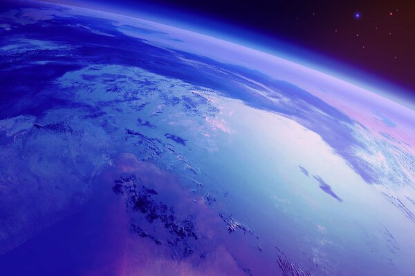 La superficie del planeta tierra desde el espacio