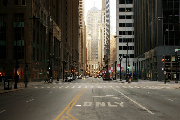 Cielo, rascacielos en Chicago estadounidense