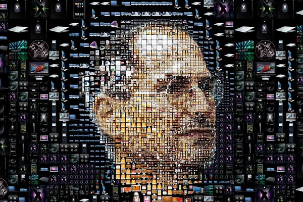 Steve Jobs de petits carrés portrait