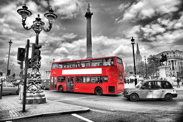 Red double-decker bus in London