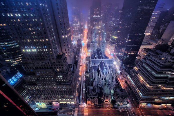 Night Street with New York City Road