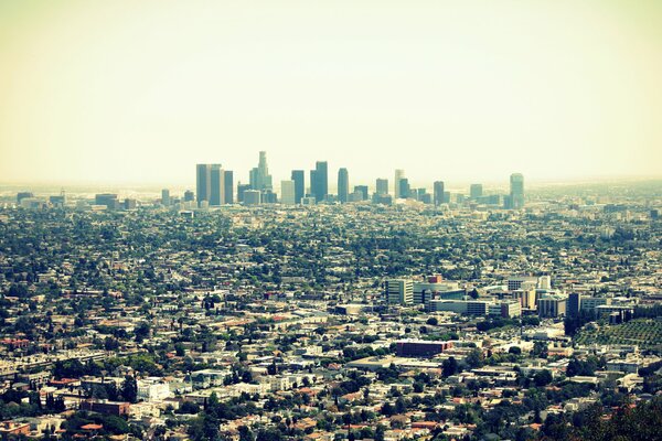 A photo of a huge city from afar