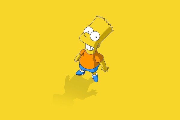 Bart Simpson auf gelbem Hintergrund