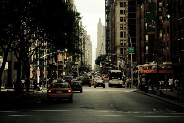 New York City de voitures et de personnes