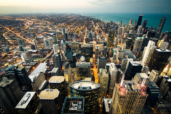 Blick auf Chicago von oben