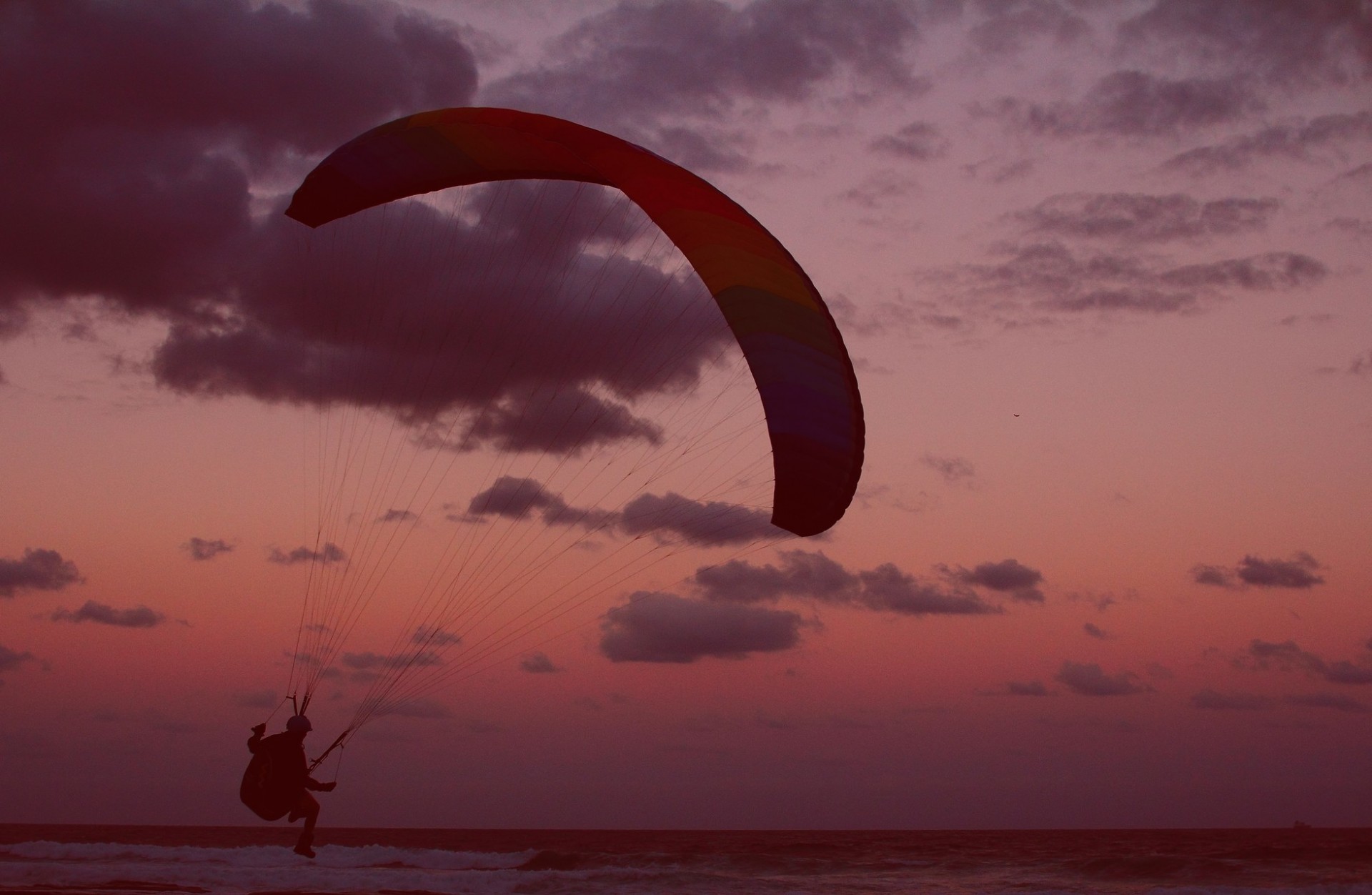 notte sport cielo moe mare paracadutista