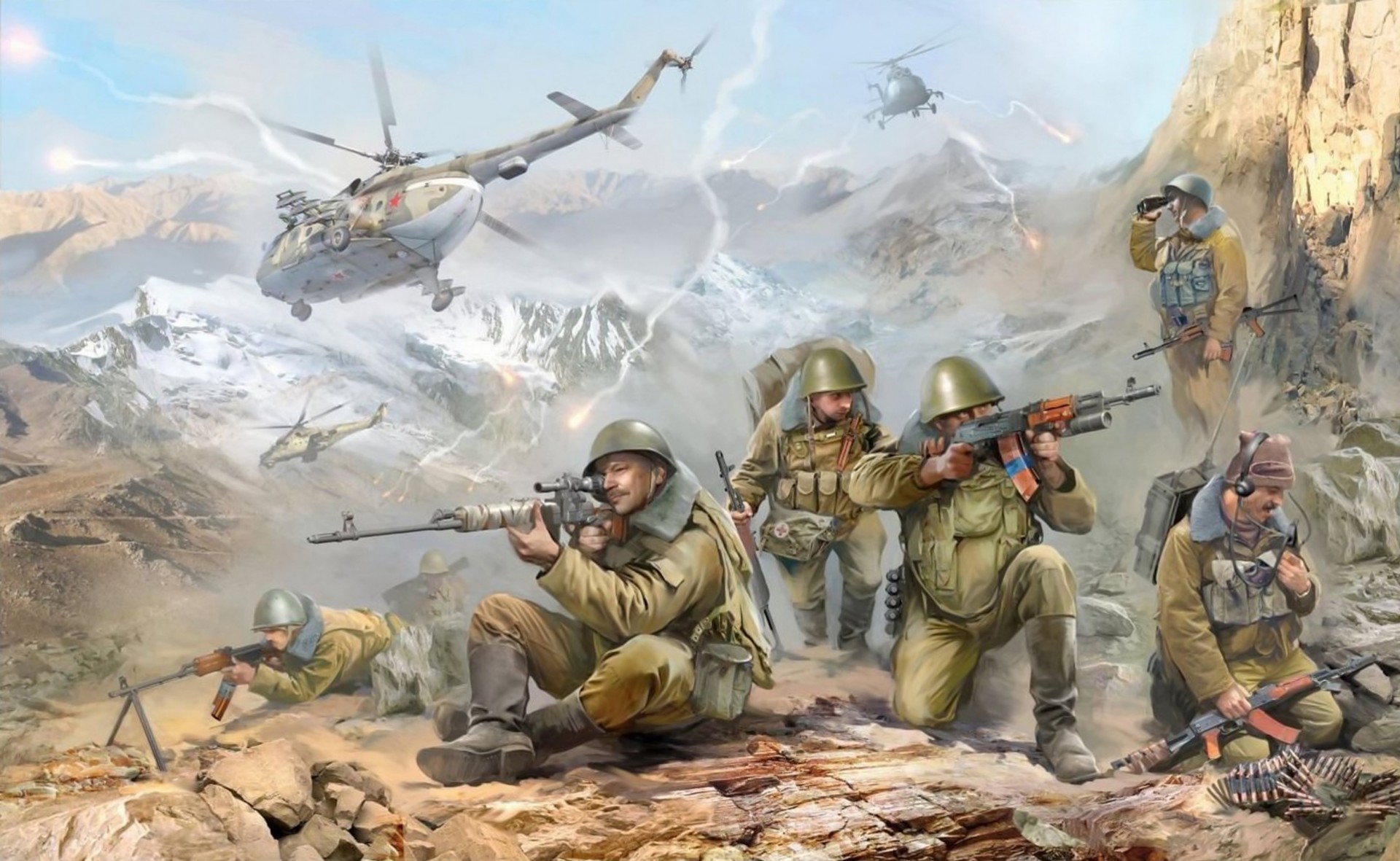 kunst mi-8 soldaten für sowjetische fürsorge künstler himmel marines verwendet superman gruppen teile auf teile bewegung inspektion landung landung afghanischer krieg airborne ivan hivrenko. hubschrauber udssr