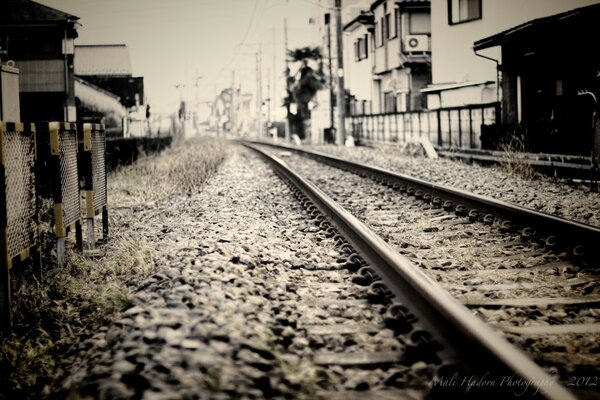 Chemin de fer photo Monochrome