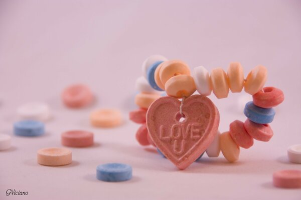 Candy Bracelet, Heart Shaped Candies, Delicious Candy bracelet