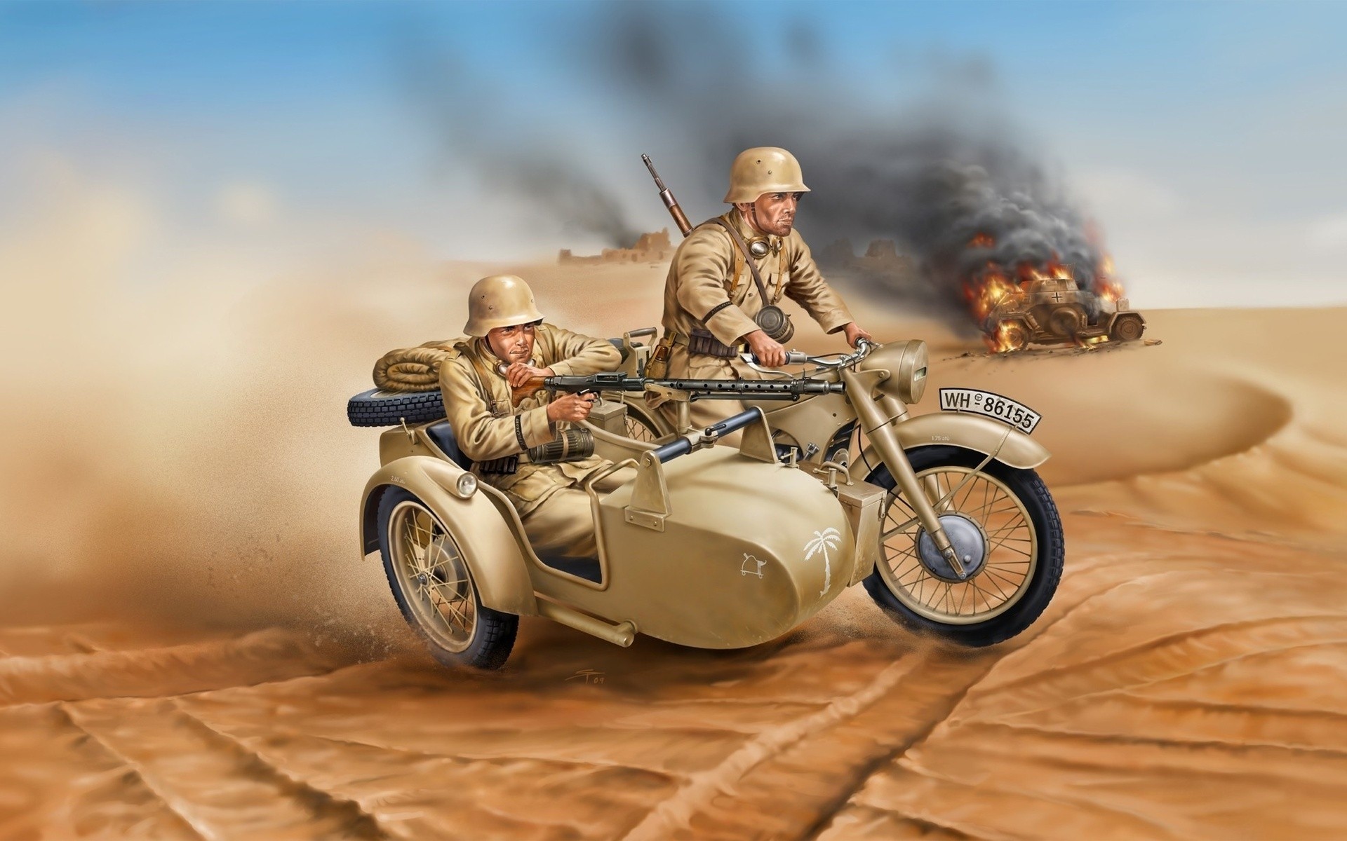 arte armas vehículos blindados soldados alemán humo motocicleta ww2 arena