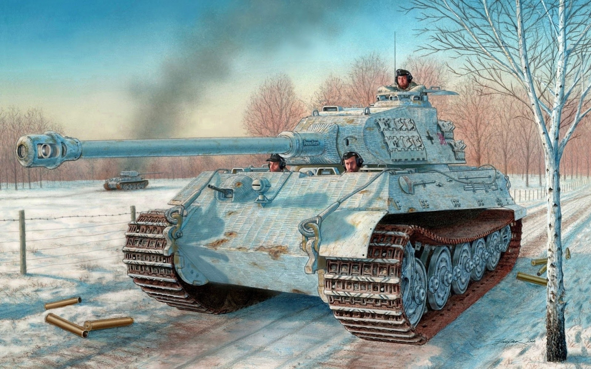 king tiger t-34-85 invierno tanque