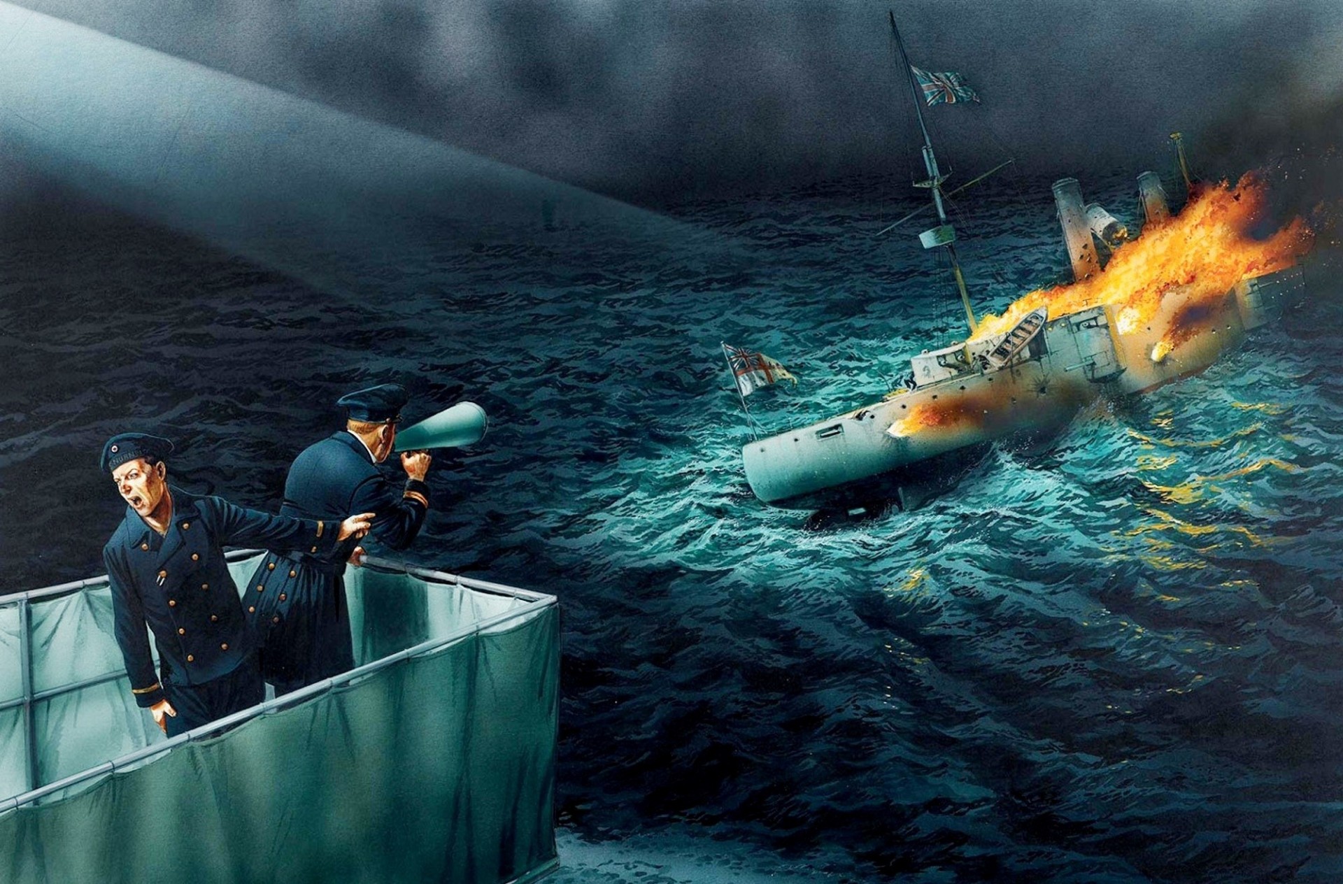 fumée art mort britannique marin de l allemand proposition de se rendre ww1 bataille du port de coronel dessin feu chili flamme