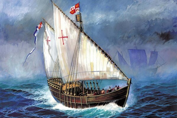 Art représentant le navire de Christophe Colomb
